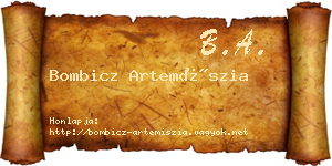 Bombicz Artemíszia névjegykártya